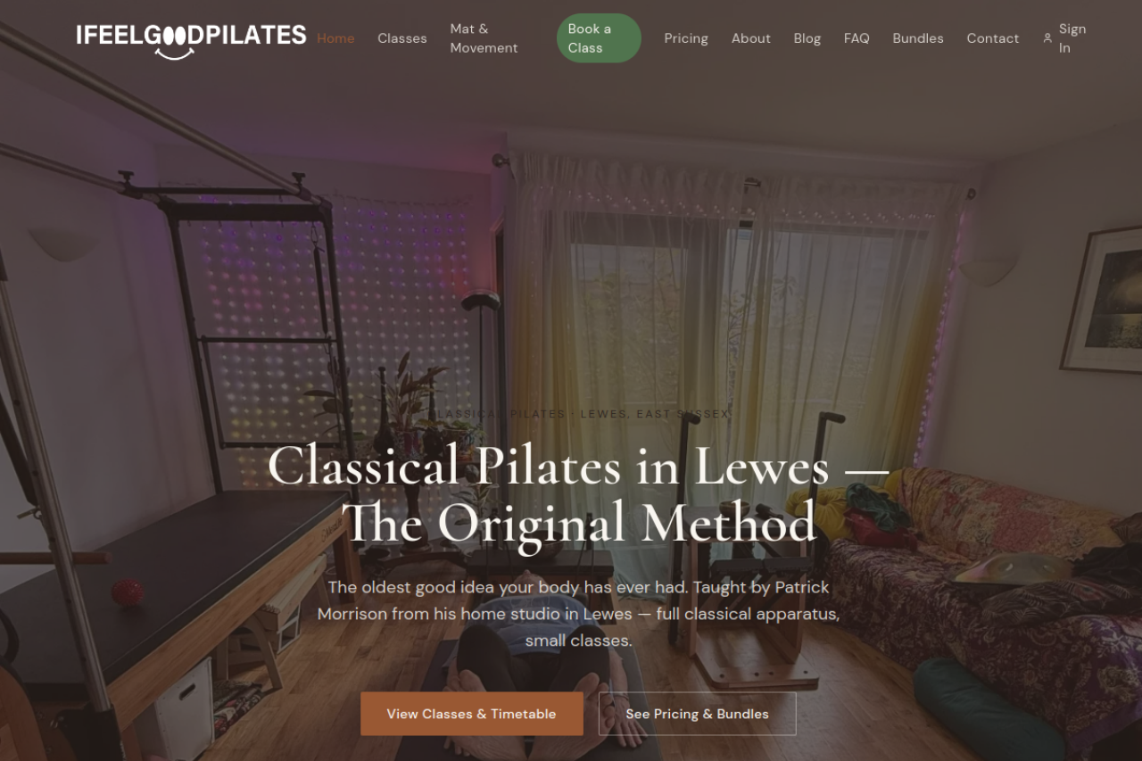 The I Feel Good Pilates website